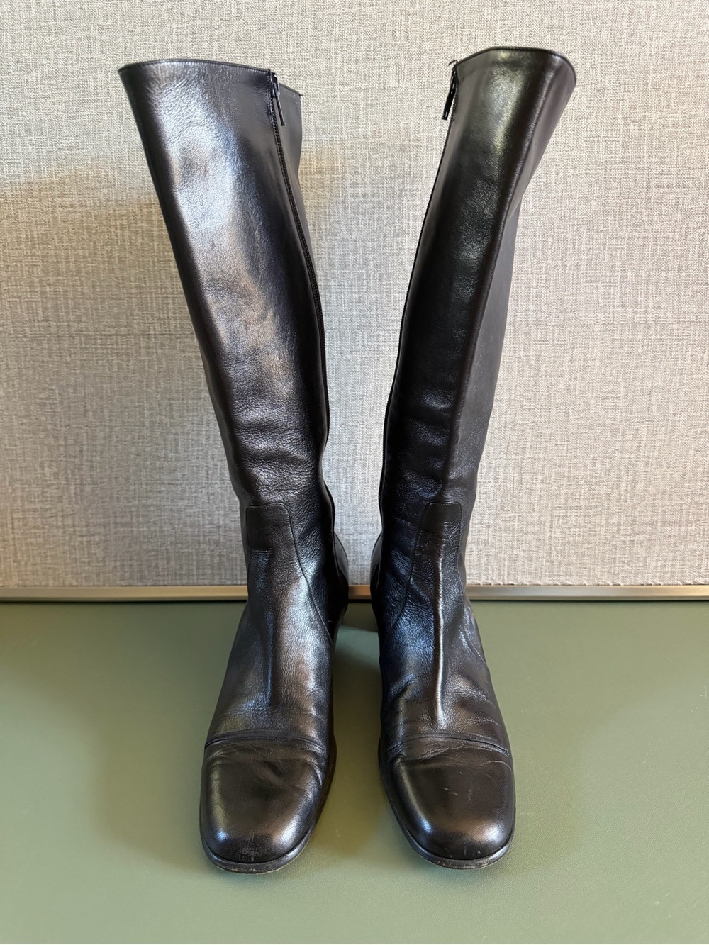 Cole Haan Riding Boots Women 9 AA Black Good Leather Knee High CO F9174